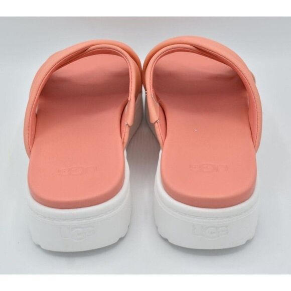 Ugg Women Size 9 Zayne Crossband Starfish Pink Leather Platform Sandals Slides - Picture 9 of 11